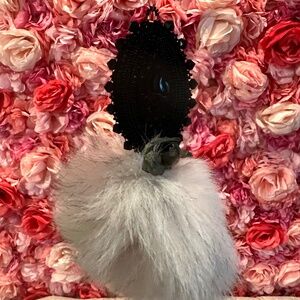 Indigenous handmade Earring with real blue fox fur